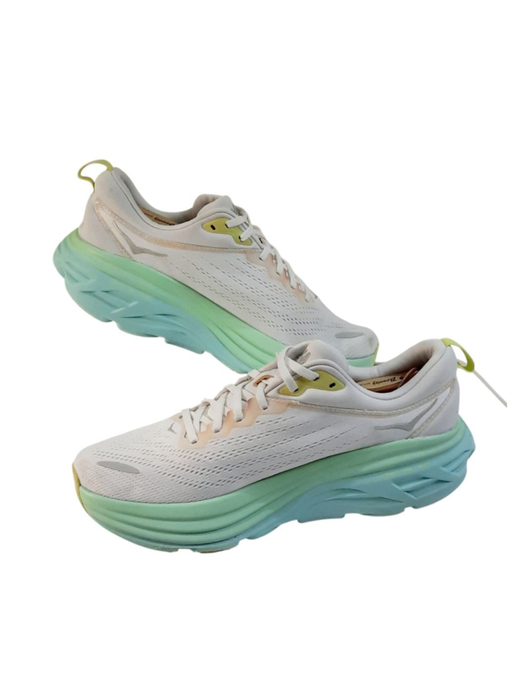 Hoka One One Bondi 8 Running Shoe Blanc De Blanc Sunlit Ocean Women’s Sz 10.5 B - Picture 6 of 6